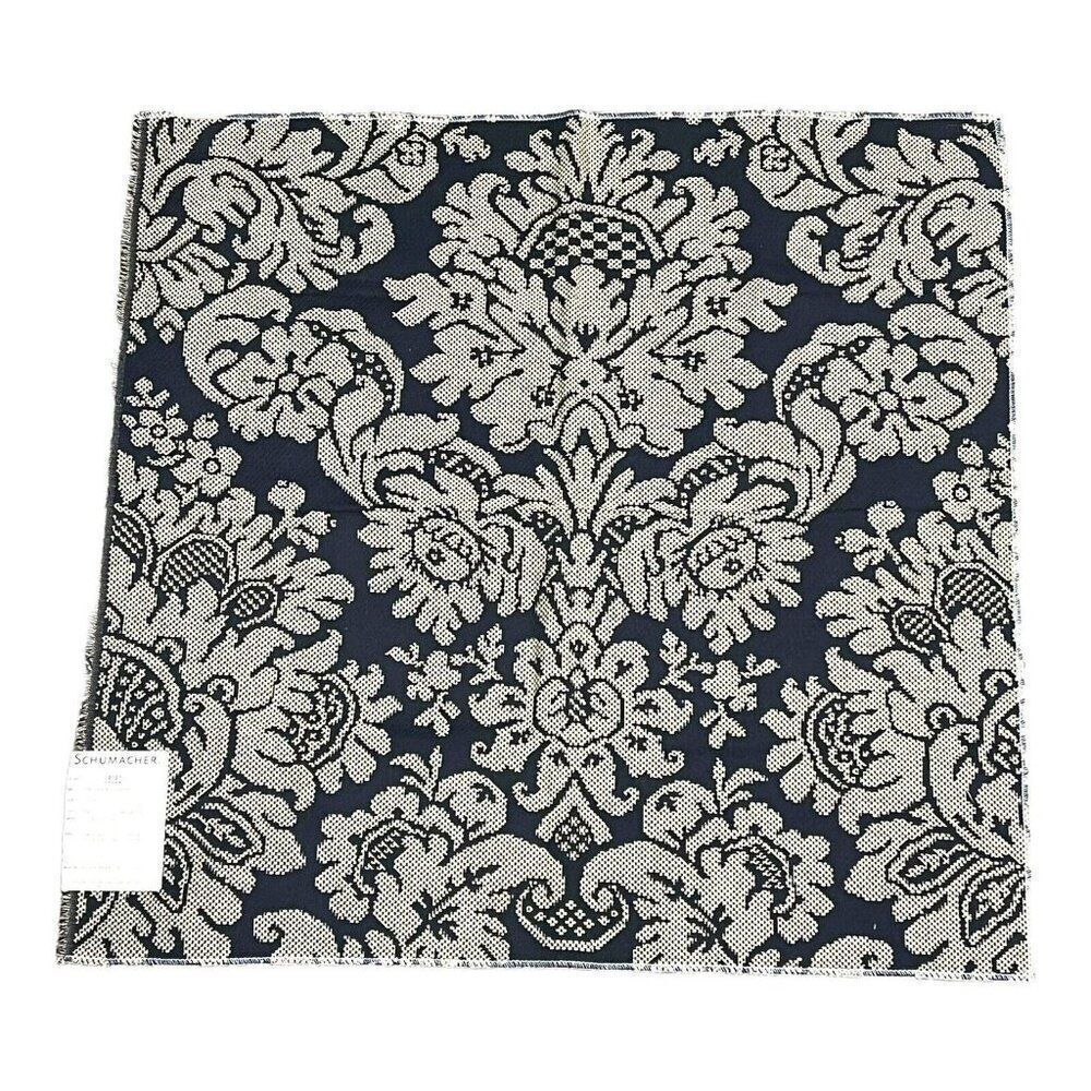 Schumacher Fabric Sample Provence Damask Onyx 100% Cotton 27” X 26” Vintage